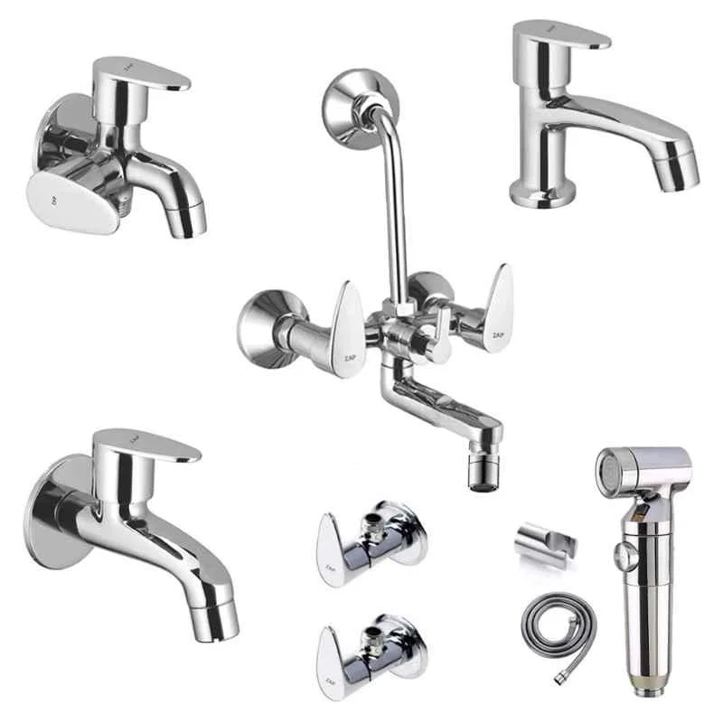 Premium chrome rain shower bath fitting set